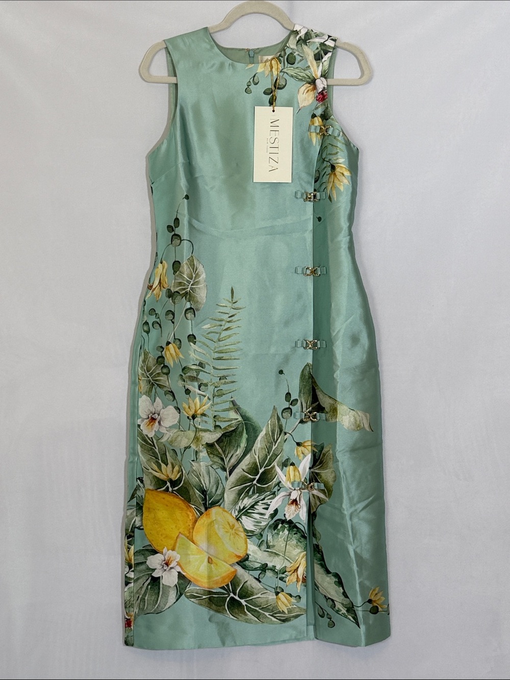 NWT Mestiza New York Serena Midi Dress Size 8 In Citron Tableau - Picture 5 of 12